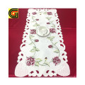 Elegant 100% Polyester Plain  Embroidery Table Runner for Home Decoration Party or Wedding